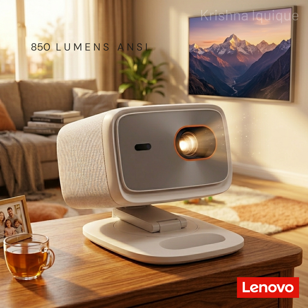 Lenovo 100P Proyector Portátil 850 ANSI | Android TV | HDR10 | 2+32GB | Enfoque Inteligente 360°