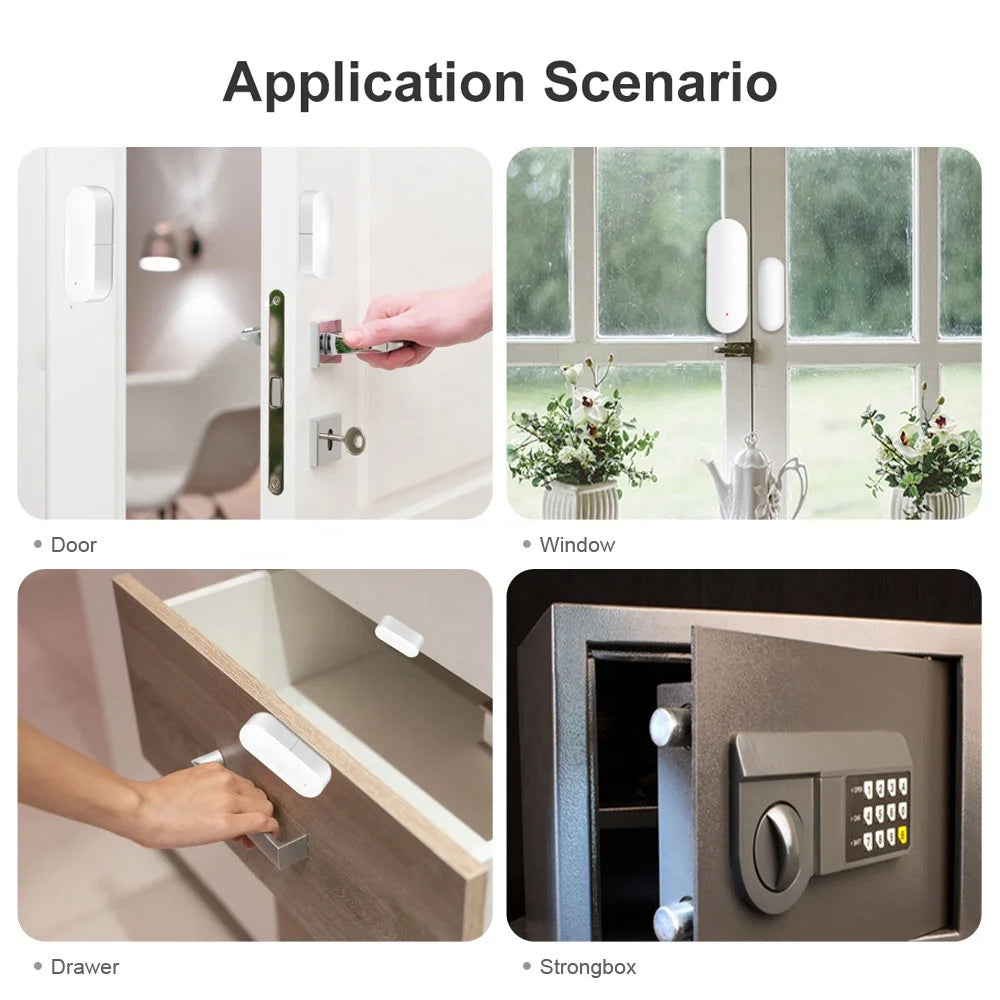 Sensor WiFi Tuya 2-en-1 Puerta y Luz, Detección Baja Batería