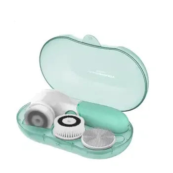 Cepillo de limpieza facial eléctrico con cabezas intercambiables, impermeable, para limpieza profunda de poros