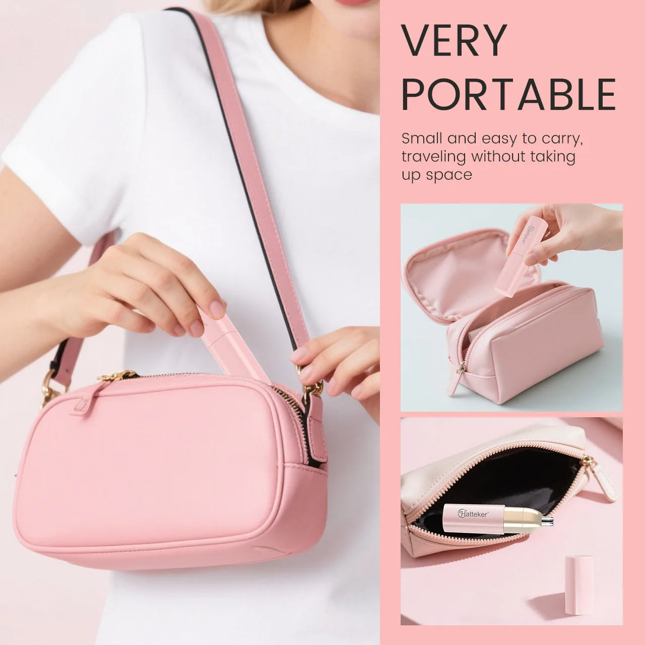 Afeitadora Eléctrica Mini Compacta Hatteker HT-587 2 en 1