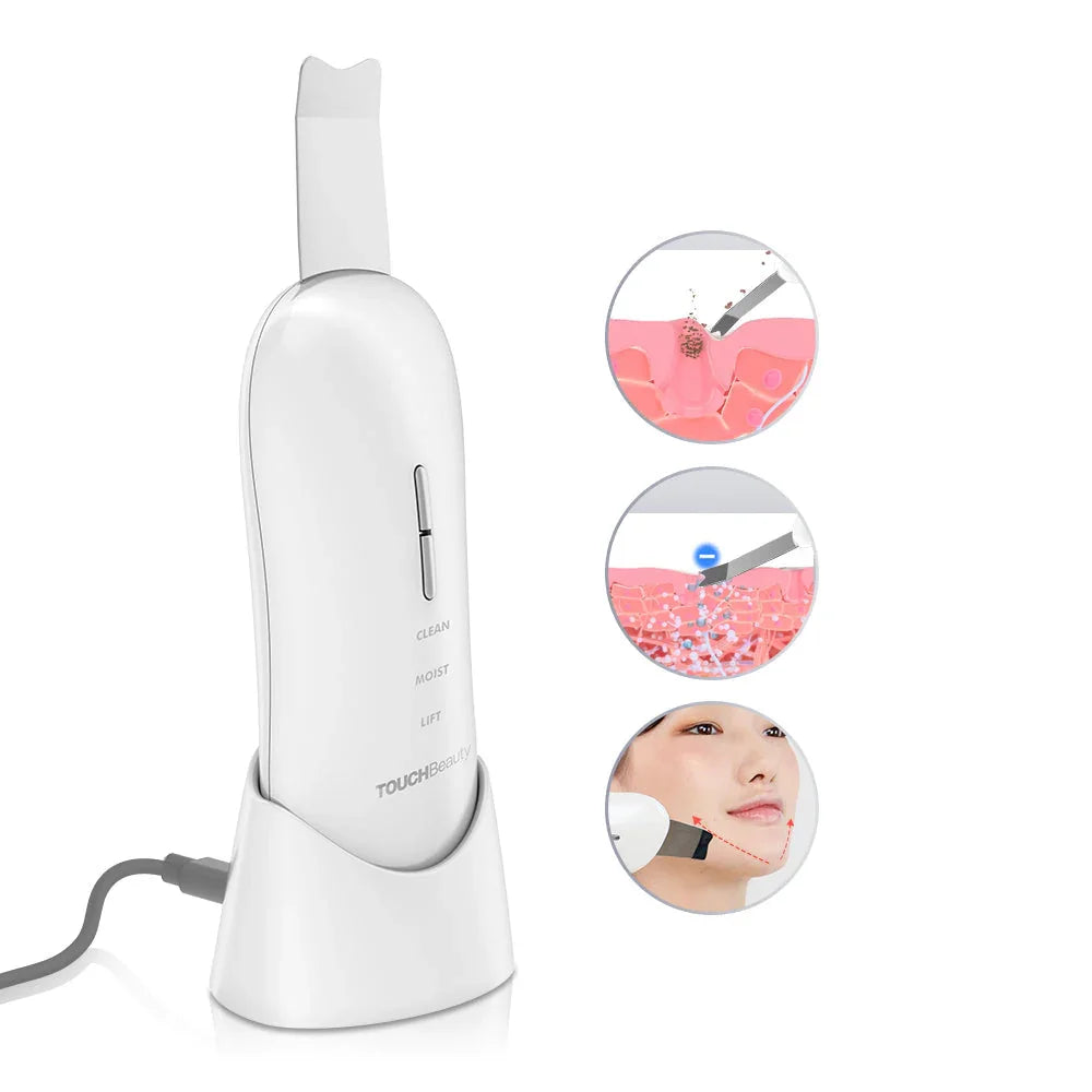 TOUCHBeauty Ultrasonic Exfoliating Scrub Device TB-1887. Vista Lateral - Mall ZOFRI Iquique
