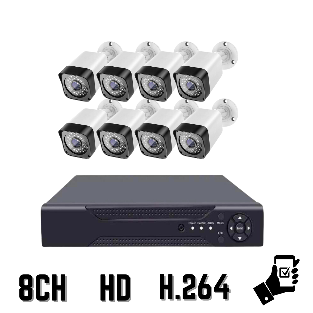 Kit DVR con 8 Cámaras de Seguridad - Económico