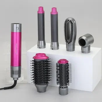 Secador de Pelo ENZO 6 en 1 con Caja de Cuero - Estilizador Eléctrico