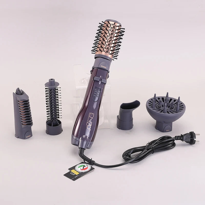 Cepillo Eléctrico 5 en 1 ENZO Styler Púrpura con Aire Caliente