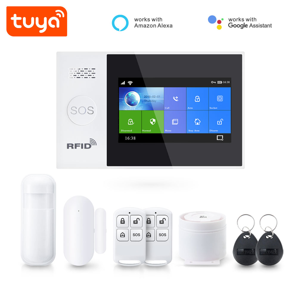 Sistema alarma Tuya WiFi GSM con pantalla táctil