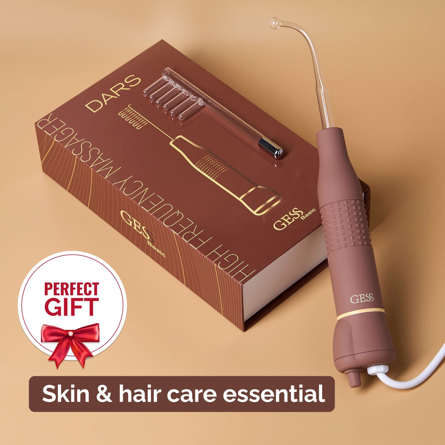 Masajeador GESS DARS Alta Frecuencia 2 en 1: Terapia Profesional Facial y Cuero Cabelludo