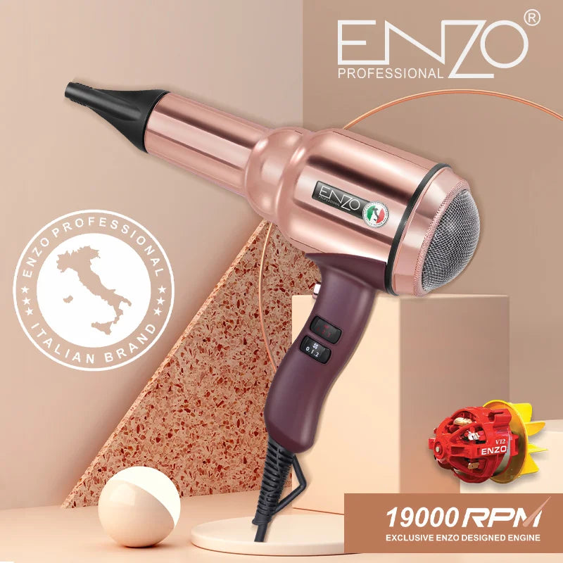 ENZO EN-8228 - Secador Profesional Motor AC 2000W Iónico Vista Frontal - Krishna Iquique ZOFRI