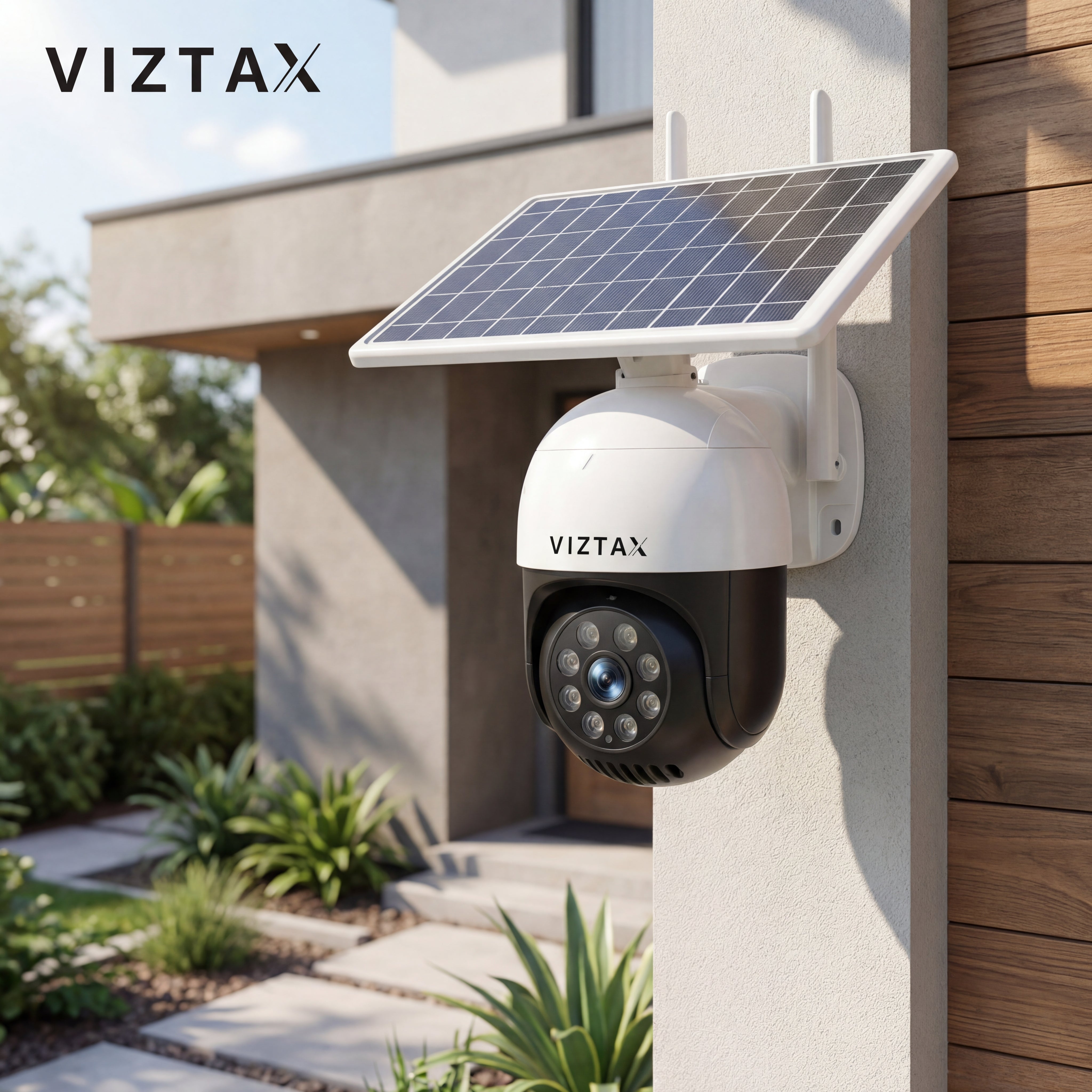 Cámara Solar WiFi Viztax Exterior FullHD 1080p Batería App EseeCloud