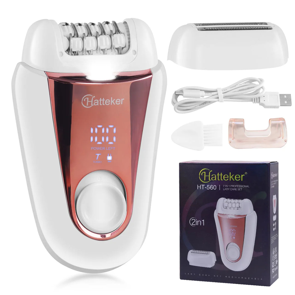 Hatteker HT-560 Afeitadora Femenina 2 en 1 Vista Frontal - Krishna Iquique ZOFRI