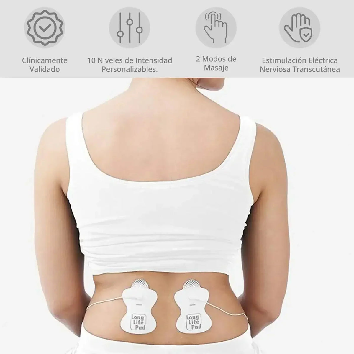 Omron HV-F013 Long Life Electroestimulador TENS 10 Niveles Electrodos 150 Usos Detalle - Krishna Iquique ZOFRI