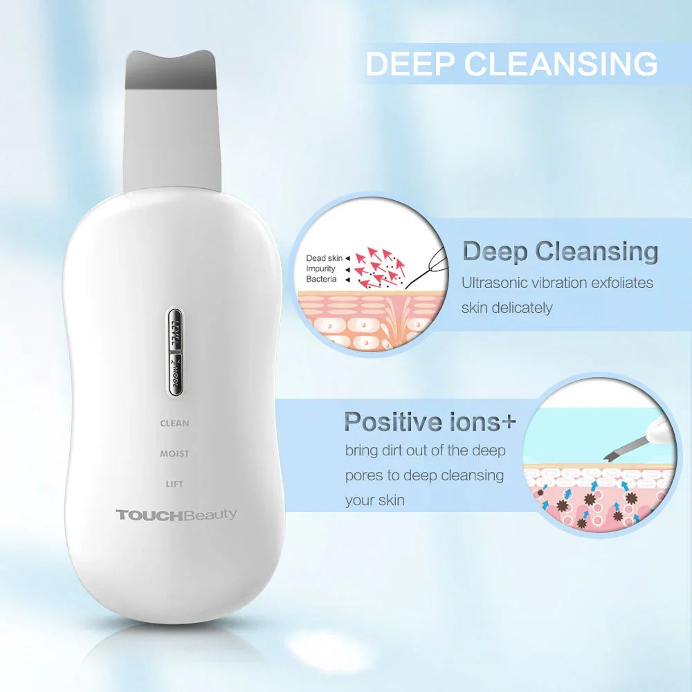 TOUCHBeauty Ultrasonic Exfoliating Scrub Device TB-1887. Vista Trasera - Mall ZOFRI Iquique