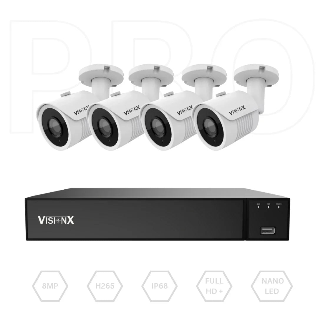 VisionX PRO SERIES 4CH 8MP Lite Kit Vigilancia DVR BitVision IP68 - Krishna Iquique ZOFRI