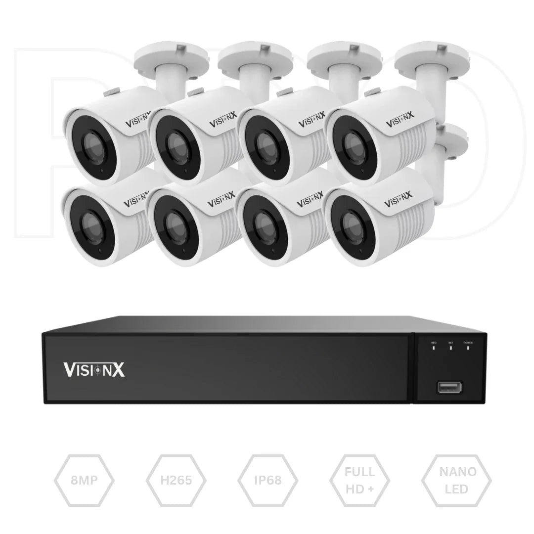 VisionX PRO SERIES 8CH 8MP Lite Kit Vigilancia DVR BitVision IP68 - Krishna Iquique ZOFRI